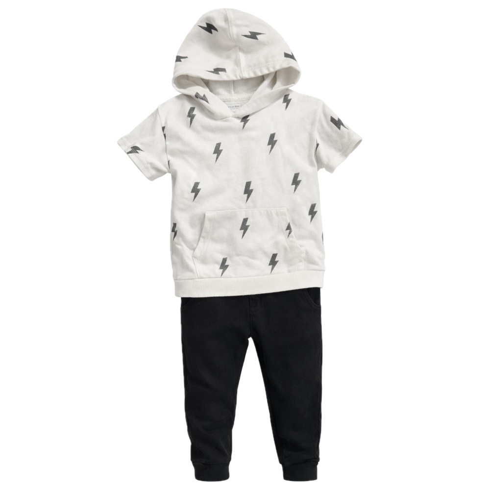 4T Toddler Outfit Lightning Bolt Hoodie Grayson Mini + Cat & Jack Joggers